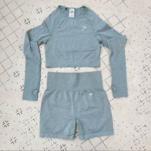 Gymshark Vital Seamless Set Light Green Marl Small